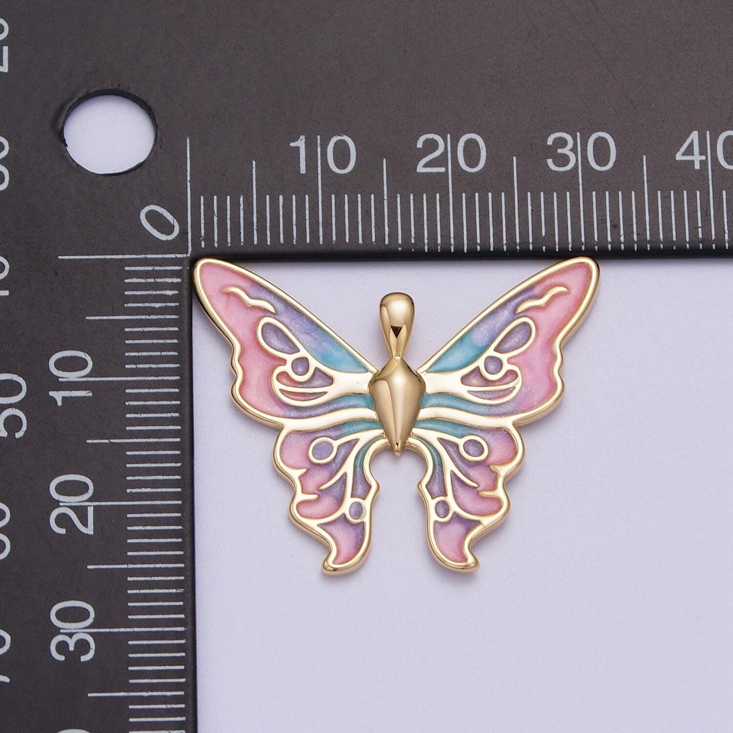 14k gold filled pink enamel butterfly charm candy color butterfly pendant mariposa jewelry inspired colorful jewelry making h200