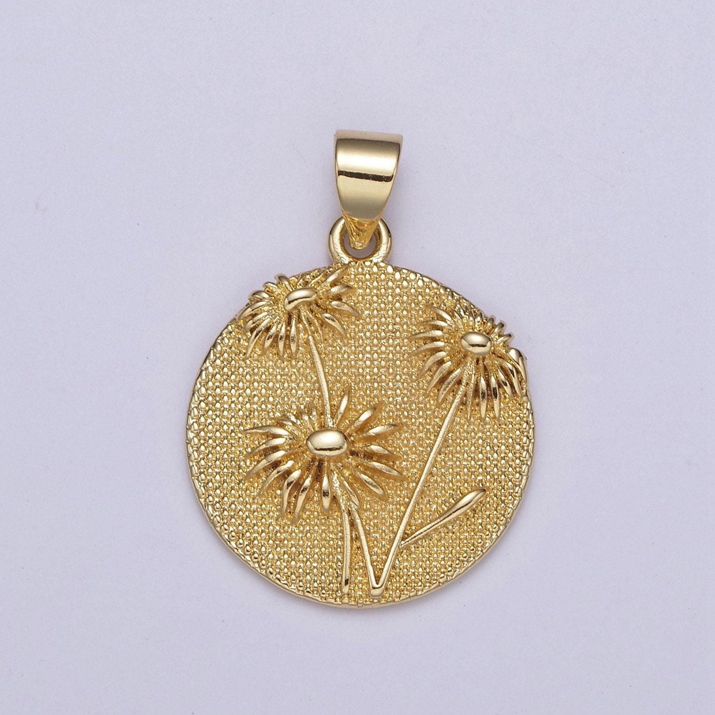 Wild flower collection gold rose flower, cotton blossom, sun flower dandelion charm medallion for necklace bracelet supply