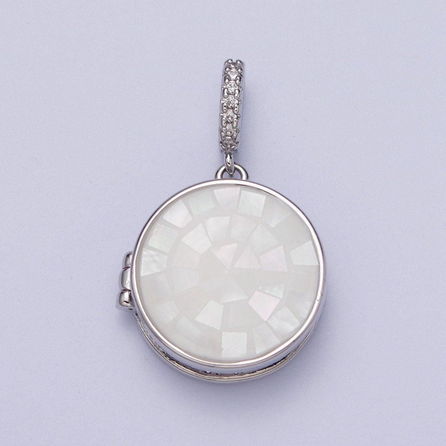 Silver virgin mary pendant marian cross black, green, pink, white, green shell opal round locket pendant | h044 h052 h060 h066 h073