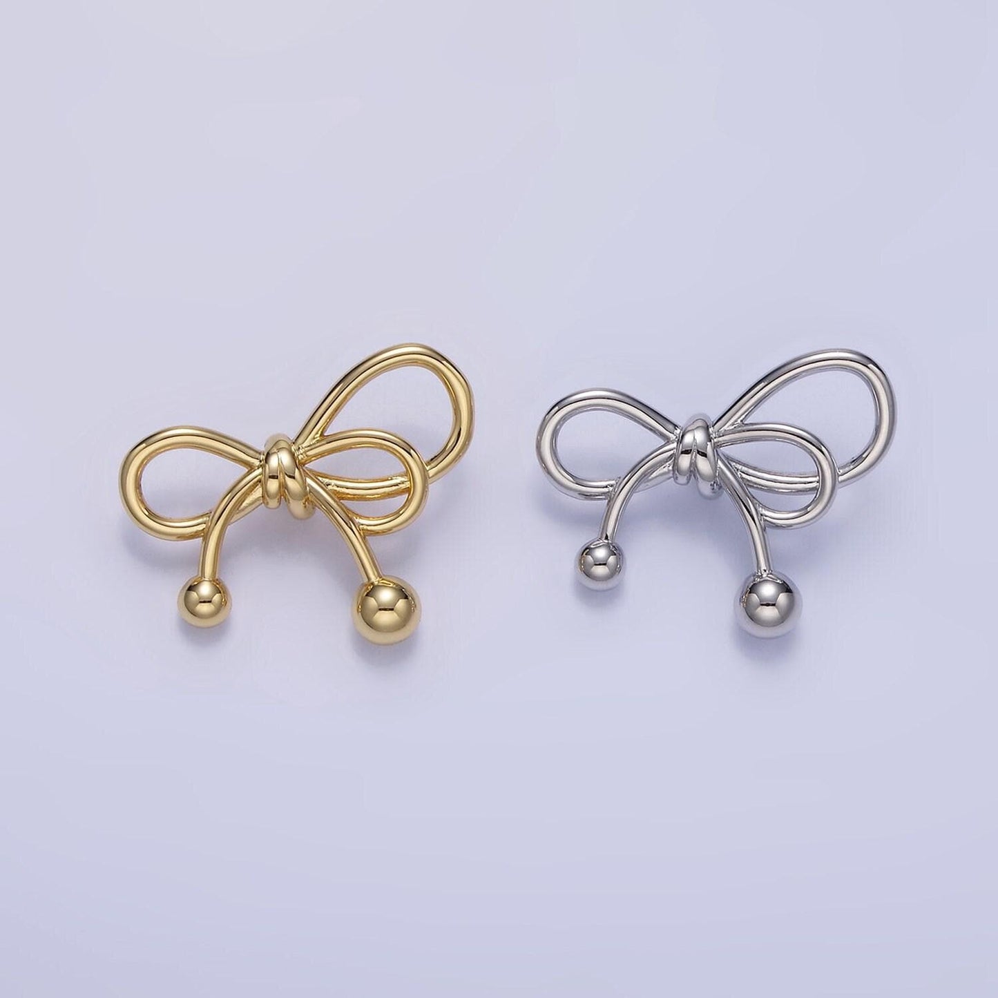 Gold bow charms 24k gold filled bow pendant dainty bow tie charm for bracelet necklace diy jewelry making supply h051