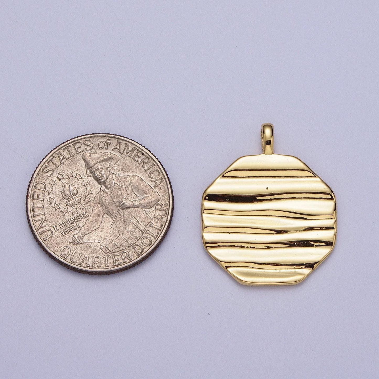 Octagon charm, dainty the wave charm 14k gold filled geometric pendant necklace charm wholesale bulk findings h043