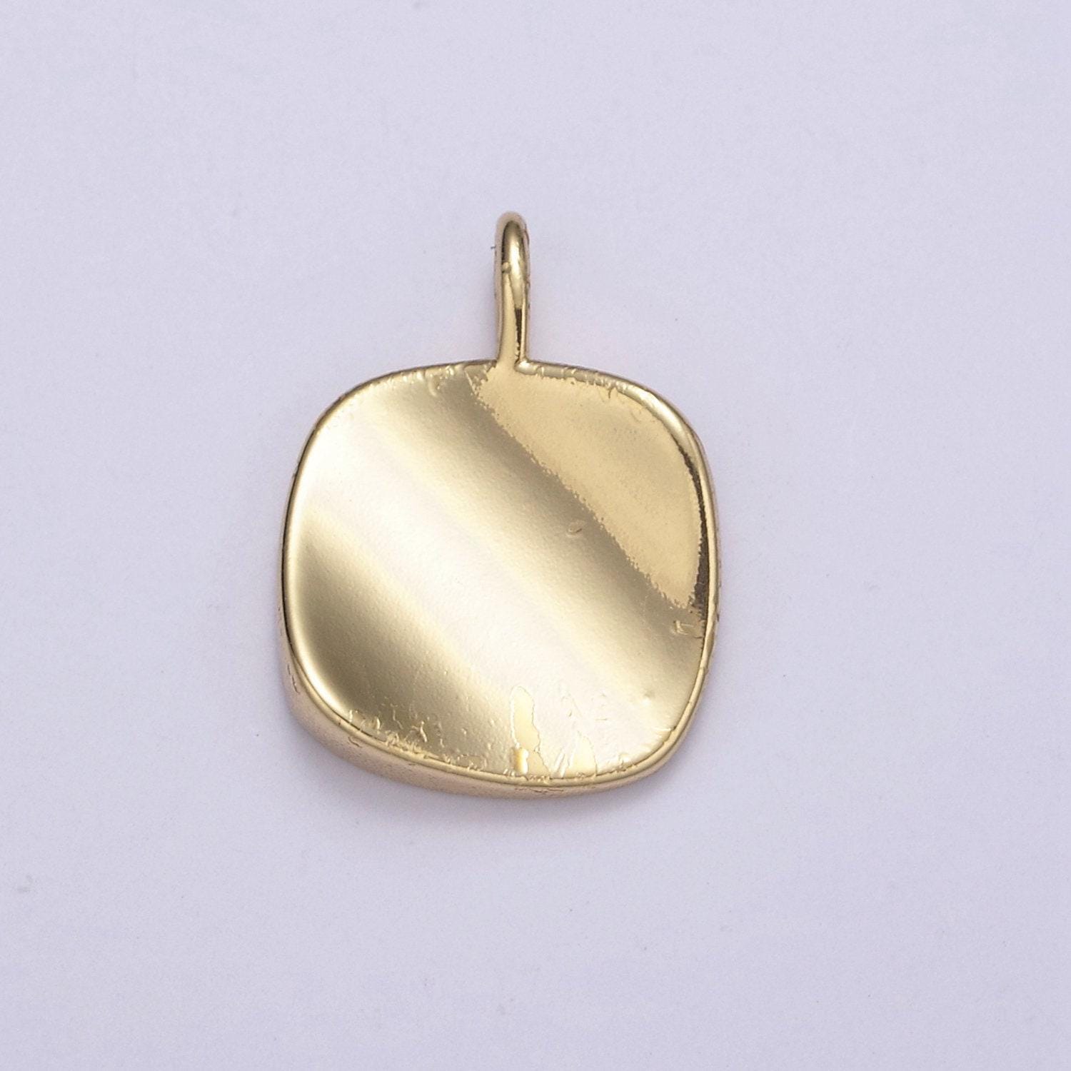 Dainty small square charm for necklace, bracelet in 14k gold filled dangle geometric jewelry h-37
