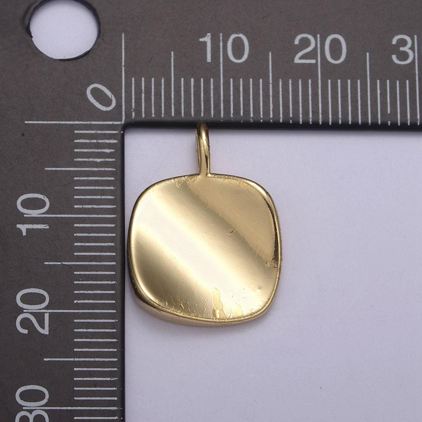 Dainty small square charm for necklace, bracelet in 14k gold filled dangle geometric jewelry h-37