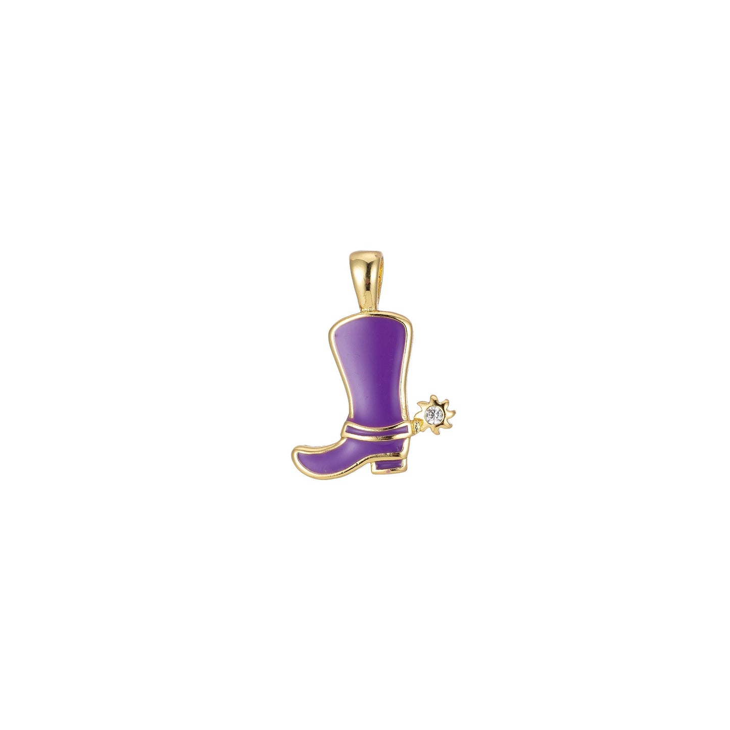 1pc enamel color cowboy boot charm, gold cowboy boots charm for necklace or bracelet, cowgirl charm, rodeo cowgirl jewelry pd 2247