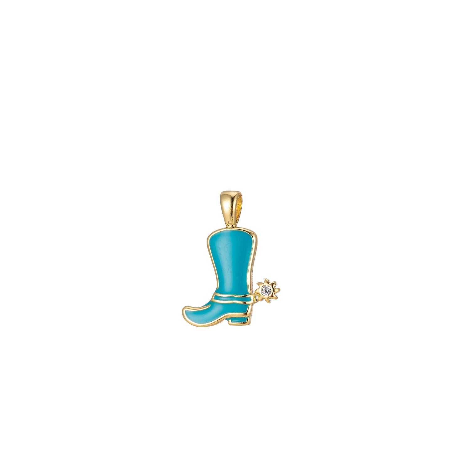 1pc enamel color cowboy boot charm, gold cowboy boots charm for necklace or bracelet, cowgirl charm, rodeo cowgirl jewelry pd 2247