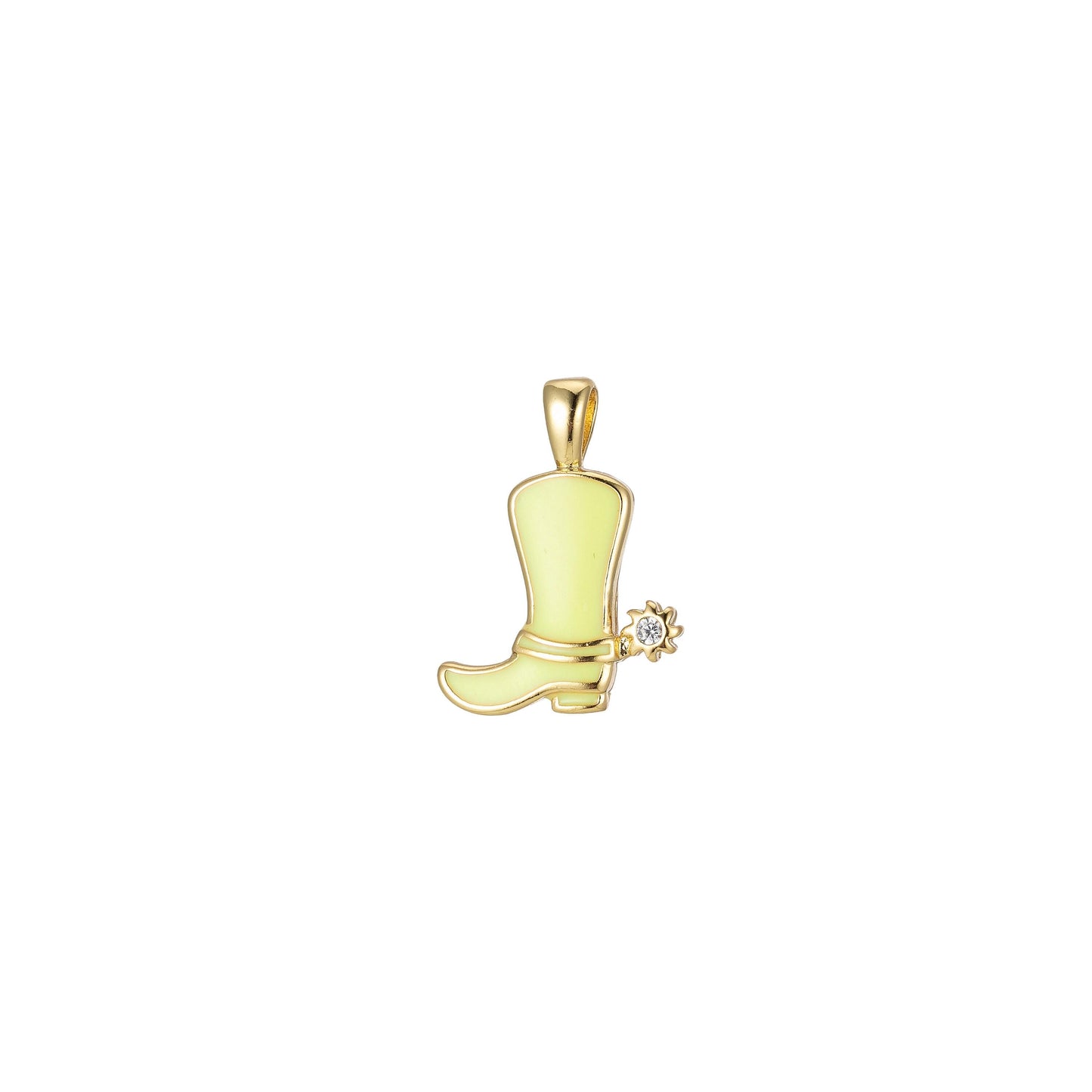 1pc enamel color cowboy boot charm, gold cowboy boots charm for necklace or bracelet, cowgirl charm, rodeo cowgirl jewelry pd 2247