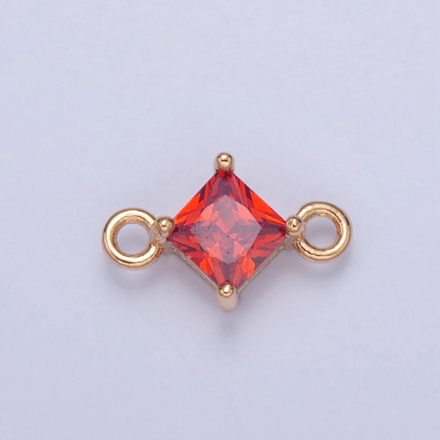 14k gold plated gold mini rhombus charm connector for bracelet necklace link connector | g-918, g-919, g-920