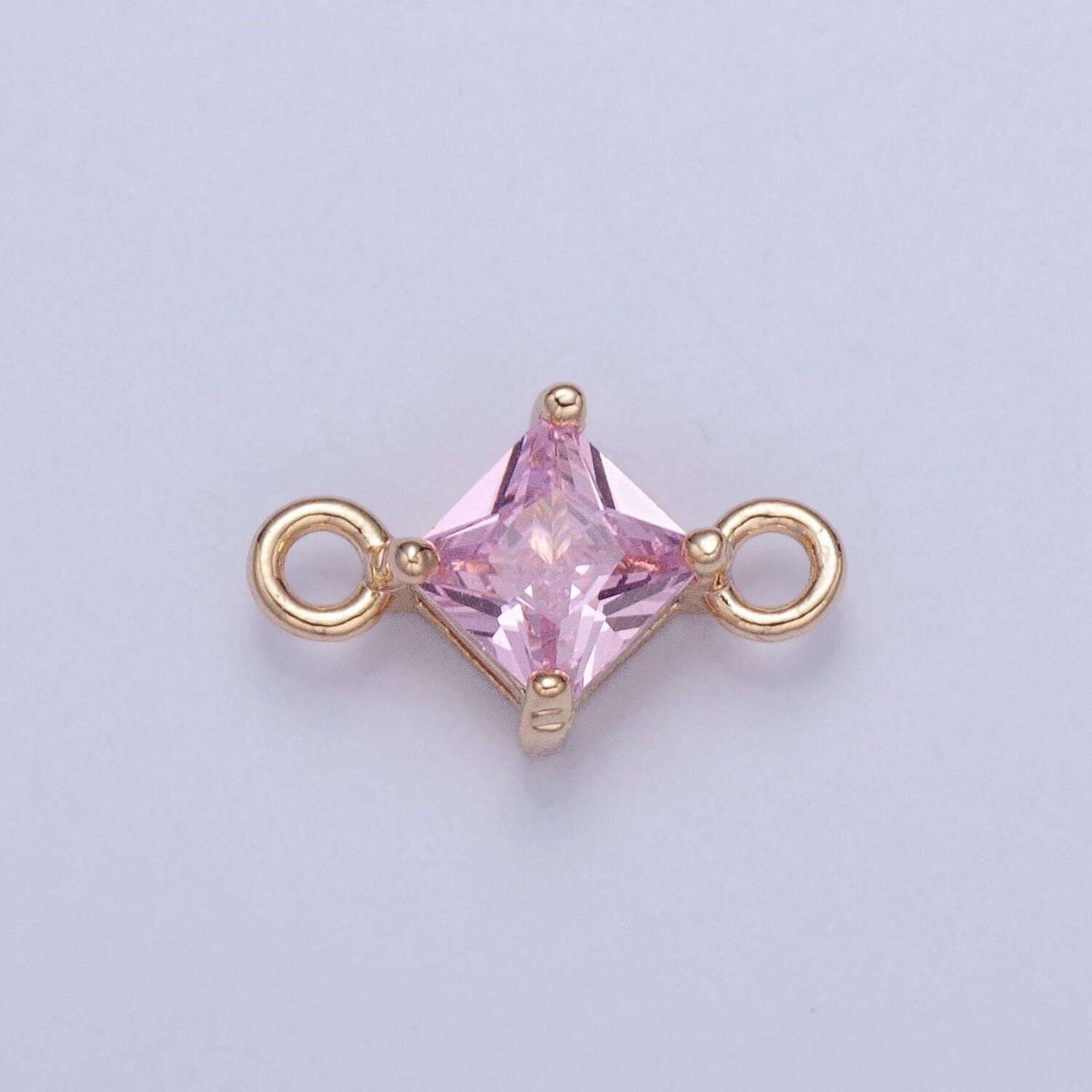 14k gold plated gold mini rhombus charm connector for bracelet necklace link connector | g-918, g-919, g-920