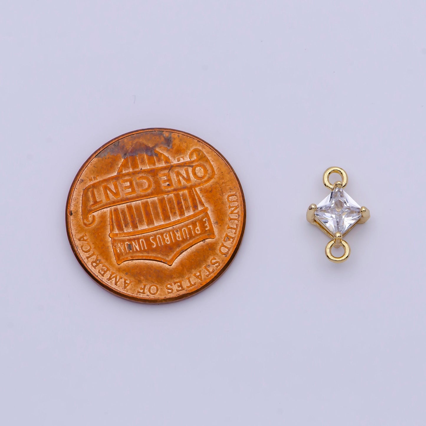 14k gold plated gold mini rhombus charm connector for bracelet necklace link connector | g-918, g-919, g-920