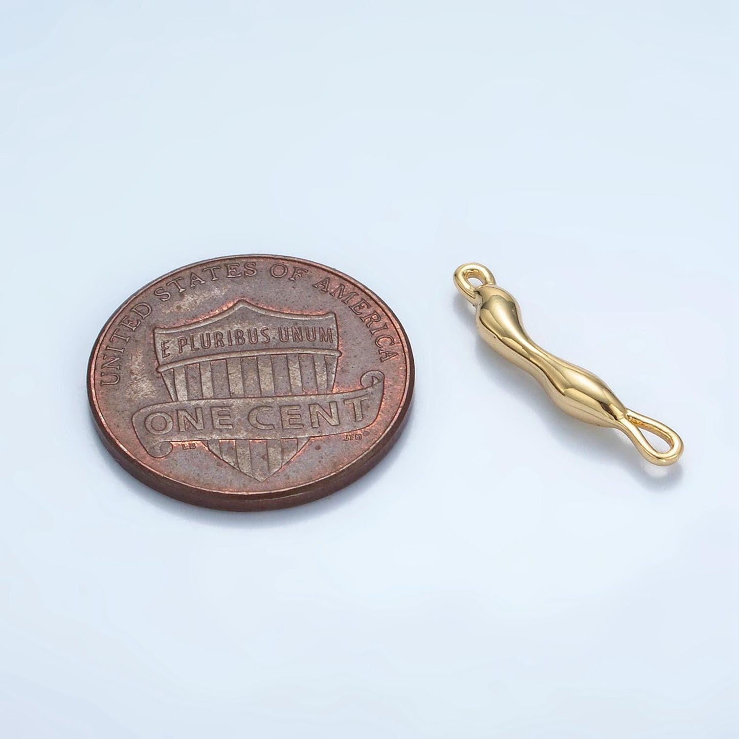 Long abstract dented cave man sticks pendant, gold silver plated dented sticks charm connector for jewelry making | g828