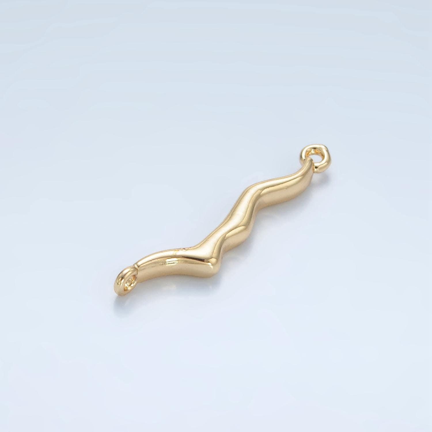 Short abstract dented cave man sticks pendant, gold silver plated dented sticks charm connector for jewelry making | g827