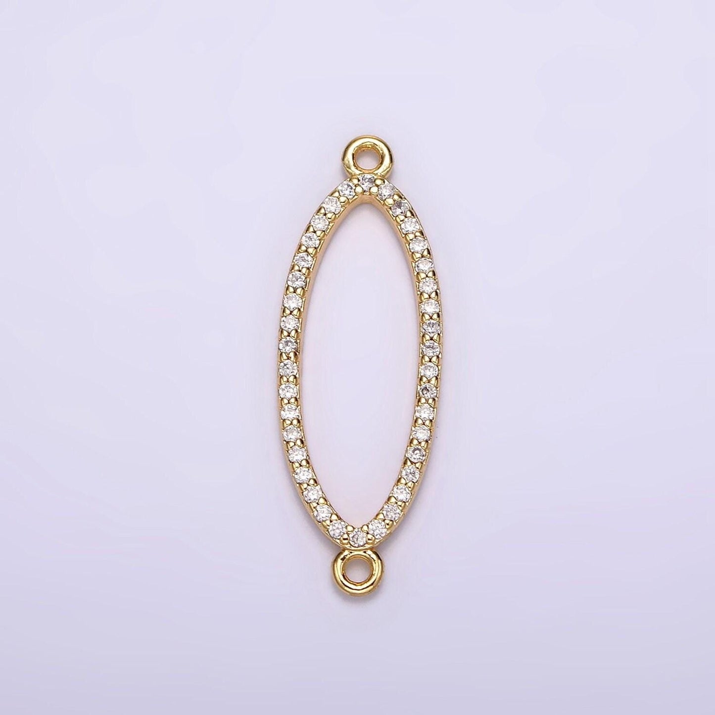 24k gold filled 25mm clear micro paved cz open sphere connector | g795