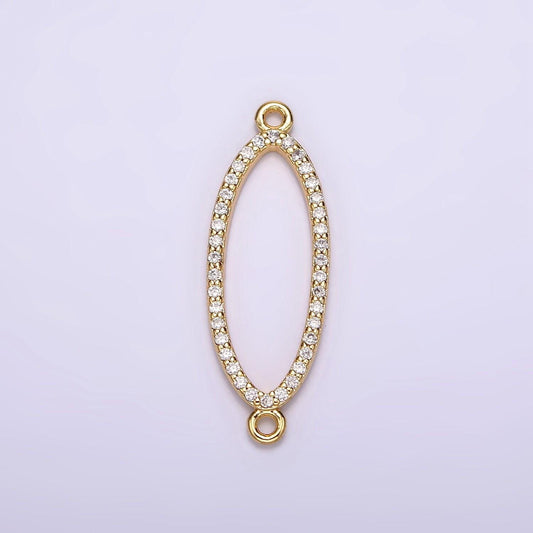 24k gold filled 25mm clear micro paved cz open sphere connector | g795