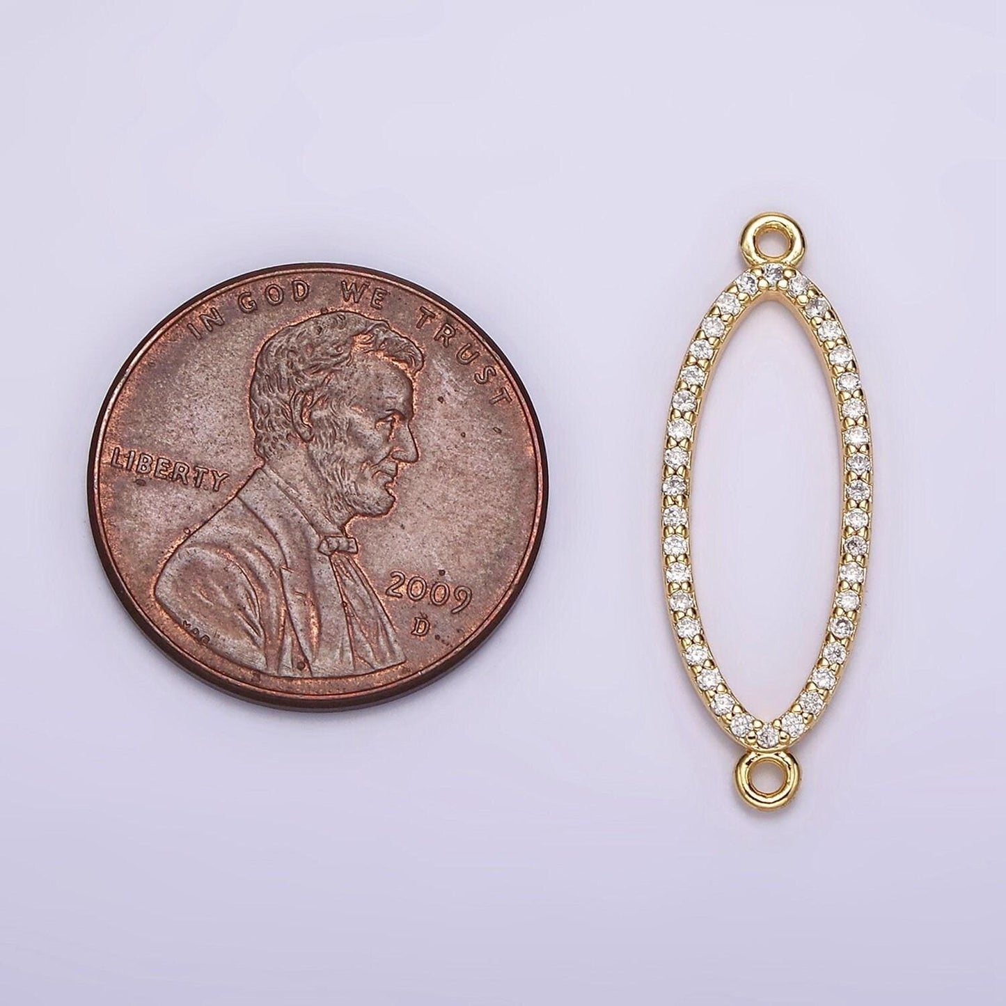 24k gold filled 25mm clear micro paved cz open sphere connector | g795