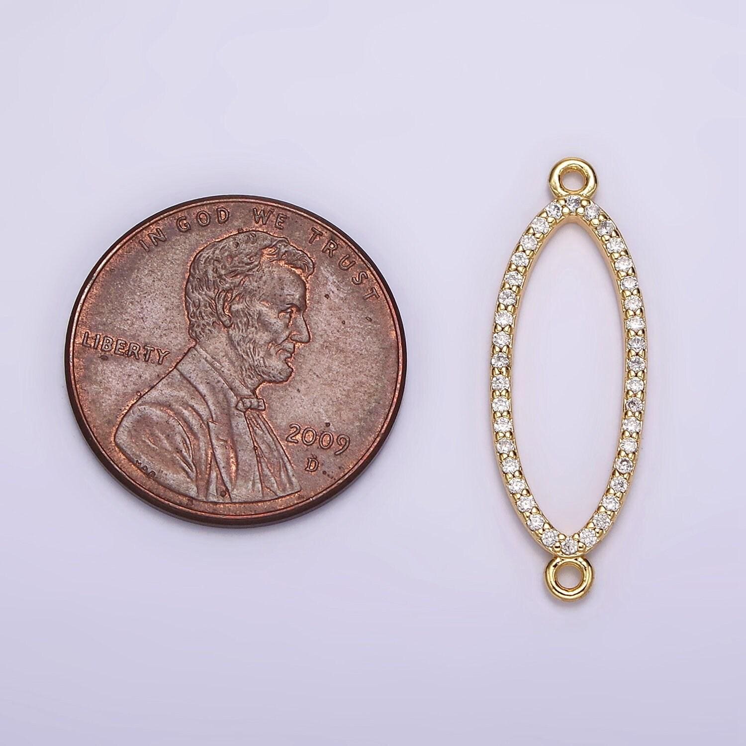 24k gold filled 25mm clear micro paved cz open sphere connector | g795