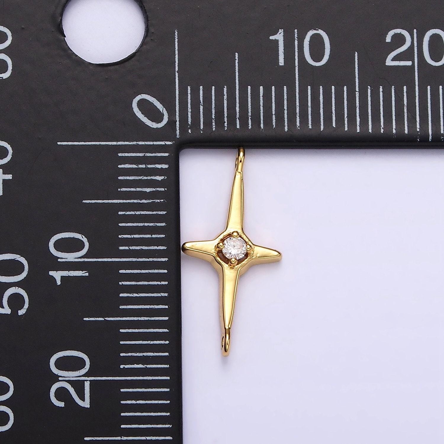1pc 14k gold filled micro pave cz north star charm connector gold filled star link connector for bracelet diy jewelry making g788