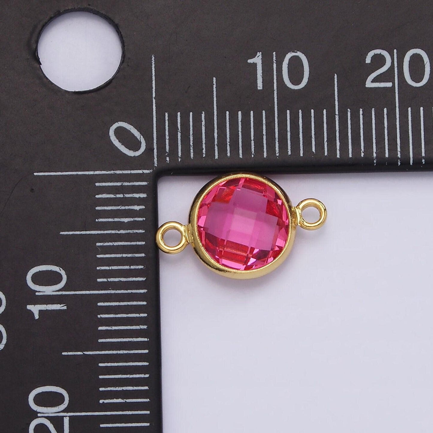 9mm mini 14k gold filled cubic zirconia link connector color faceted crystal charm connector birthstone link connector g-766 g-767