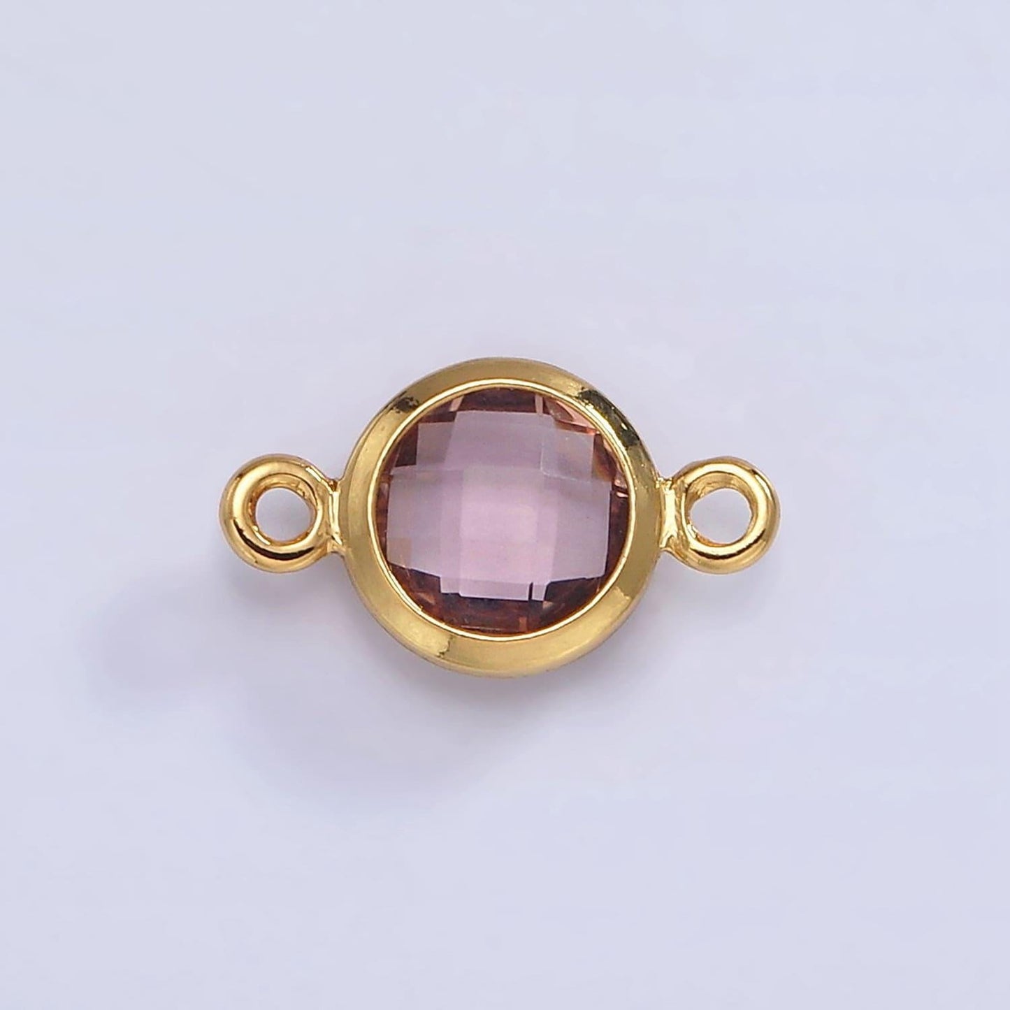 9mm mini 14k gold filled cubic zirconia link connector color faceted crystal charm connector birthstone link connector g-766 g-767