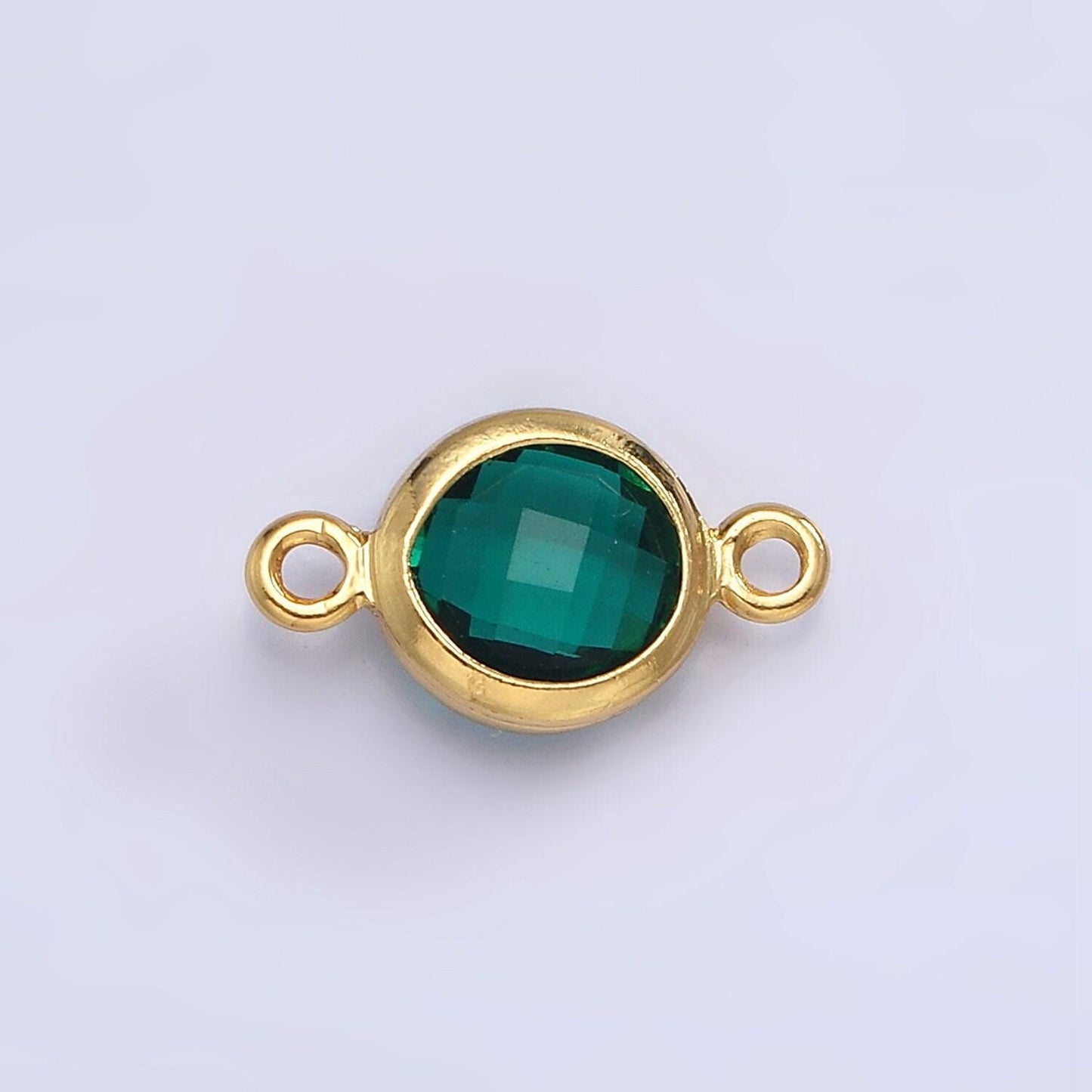 9mm mini 14k gold filled cubic zirconia link connector color faceted crystal charm connector birthstone link connector g-766 g-767