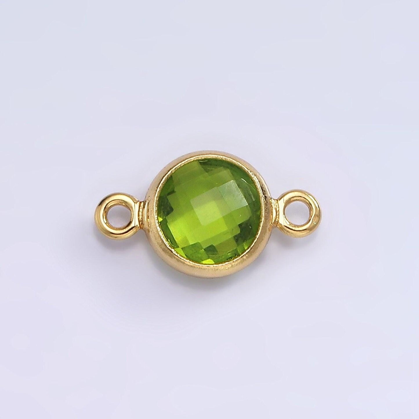9mm mini 14k gold filled cubic zirconia link connector color faceted crystal charm connector birthstone link connector g-766 g-767