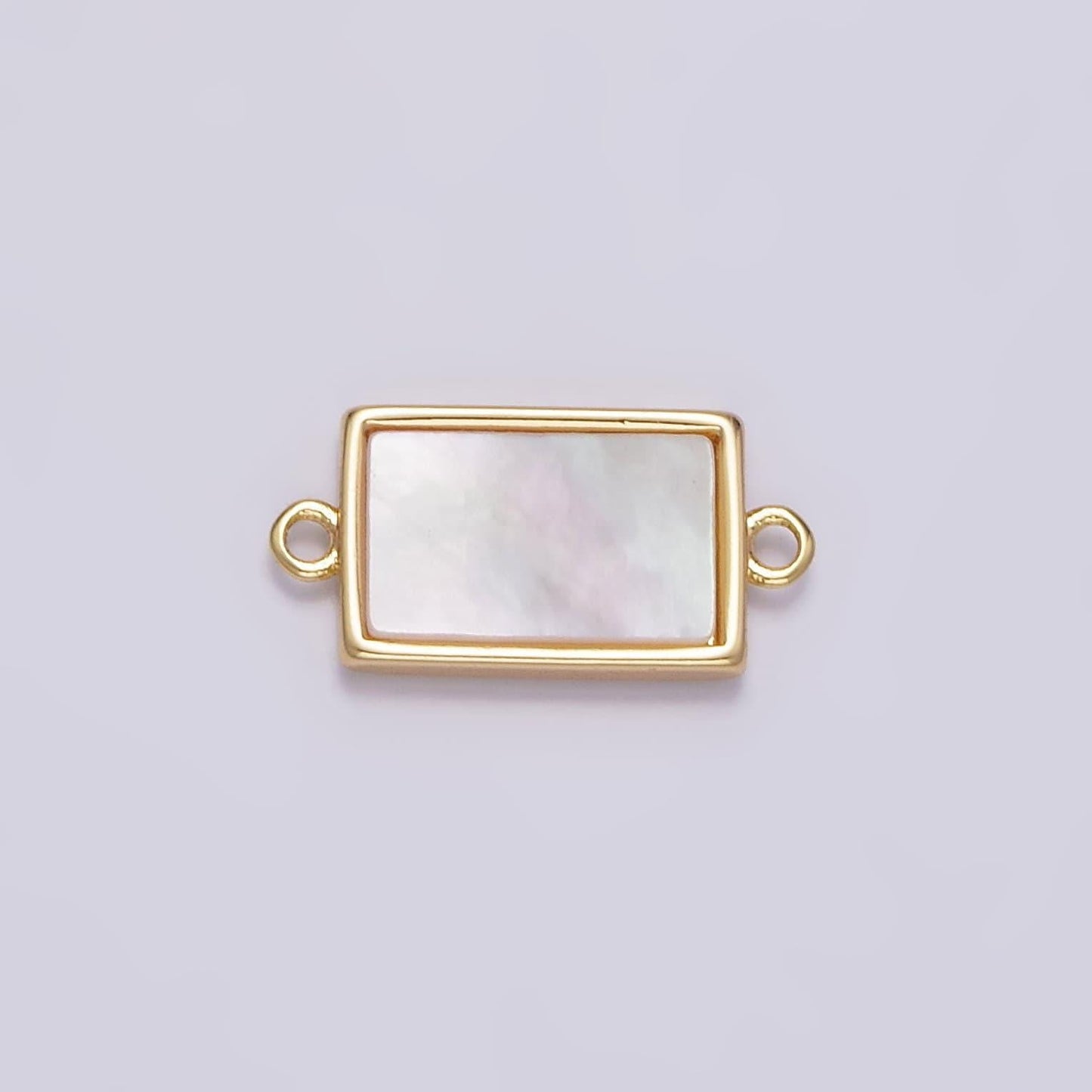 Pearl rectangle bezel connector pendant charm connector bezel cut bracelet necklace link connector g703