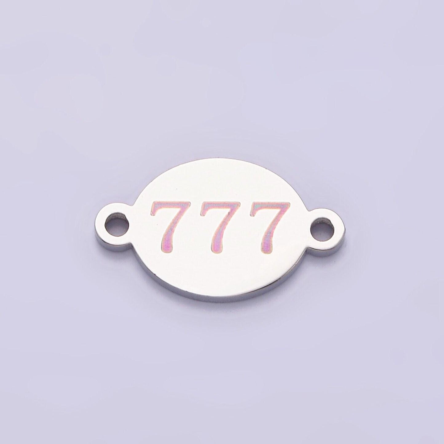 Stainless steel angel number numerology engraved oval connector tarnish free charm connector for bracelet necklace supply | g-672