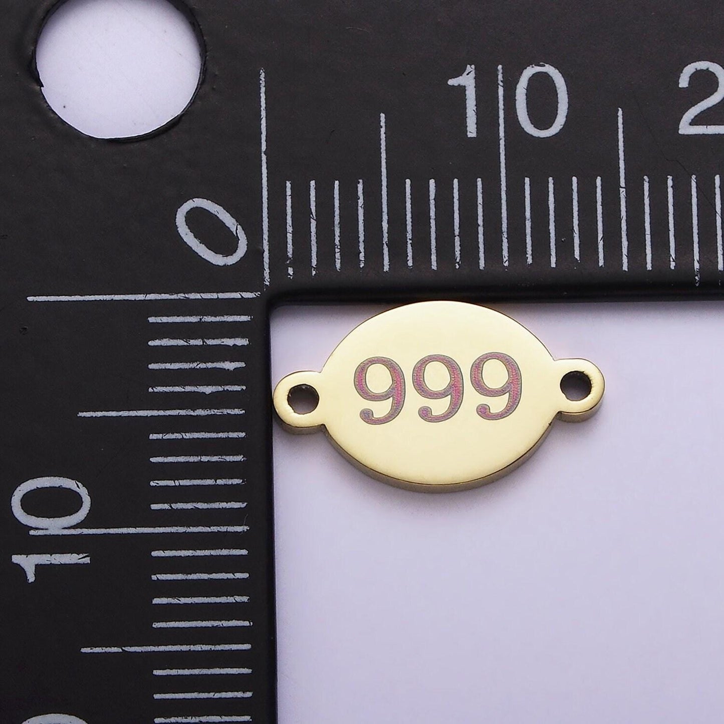 Stainless steel angel number numerology engraved oval connector tarnish free charm connector for bracelet necklace supply | g-672
