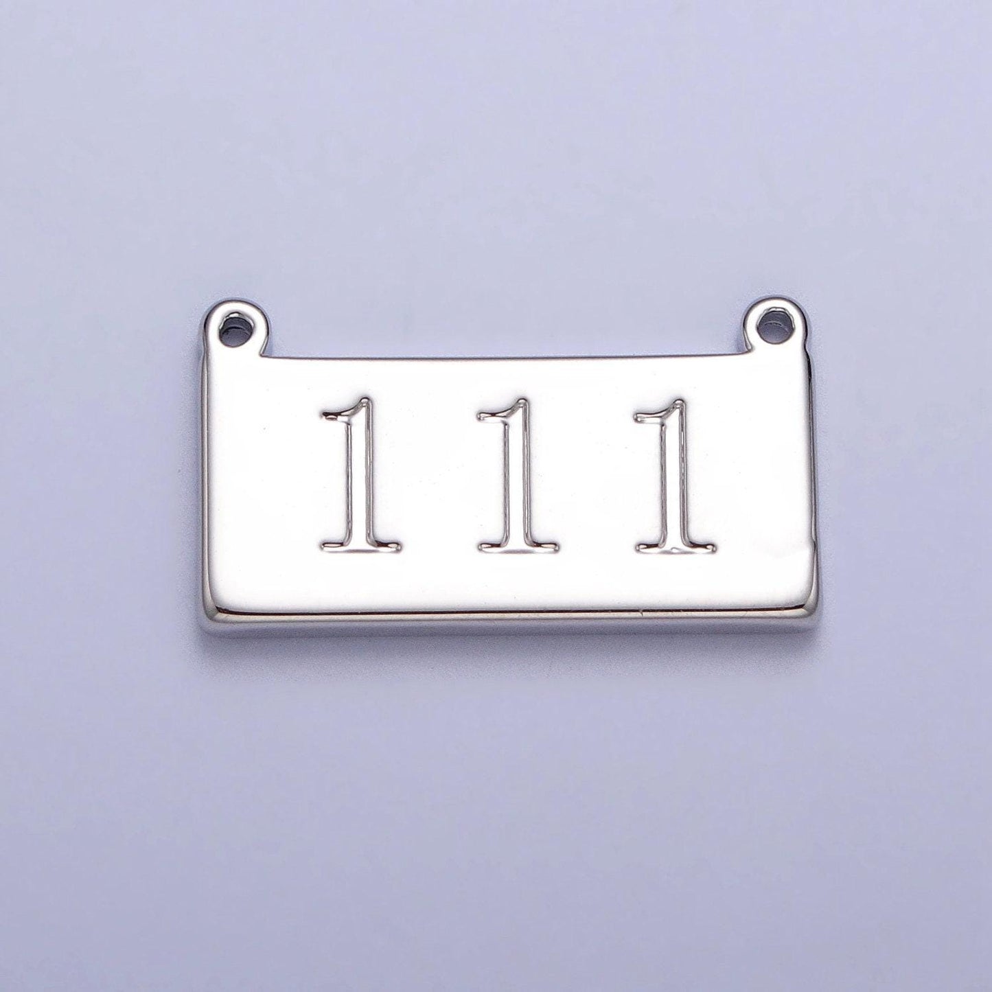 Silver angel number charm connector for bracelet necklace, lucky number spiritual number link connector | g616-621