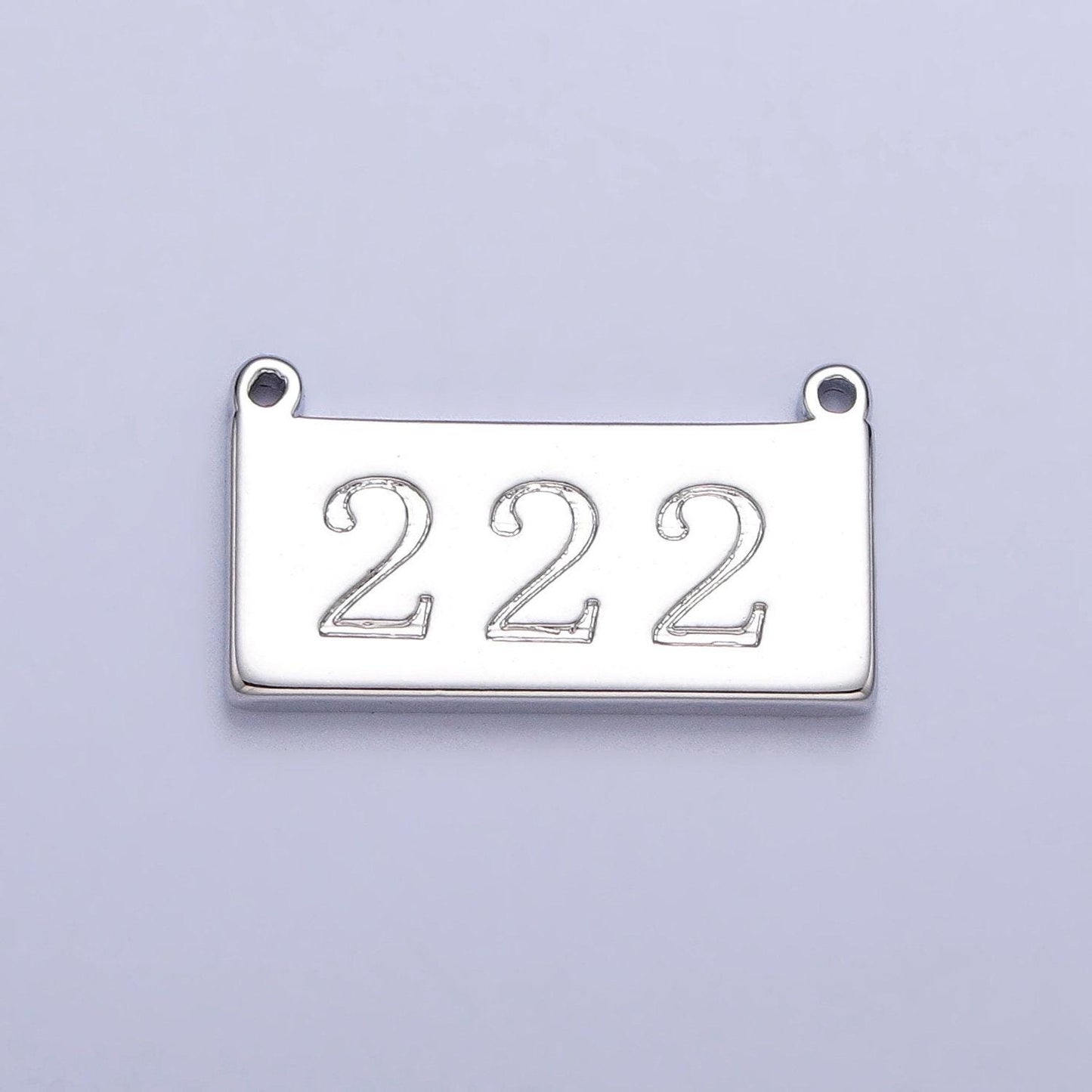 Silver angel number charm connector for bracelet necklace, lucky number spiritual number link connector | g616-621