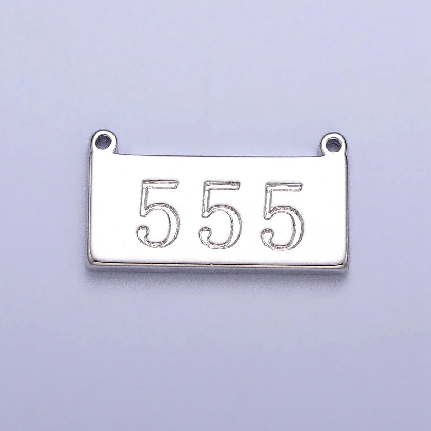 Silver angel number charm connector for bracelet necklace, lucky number spiritual number link connector | g616-621