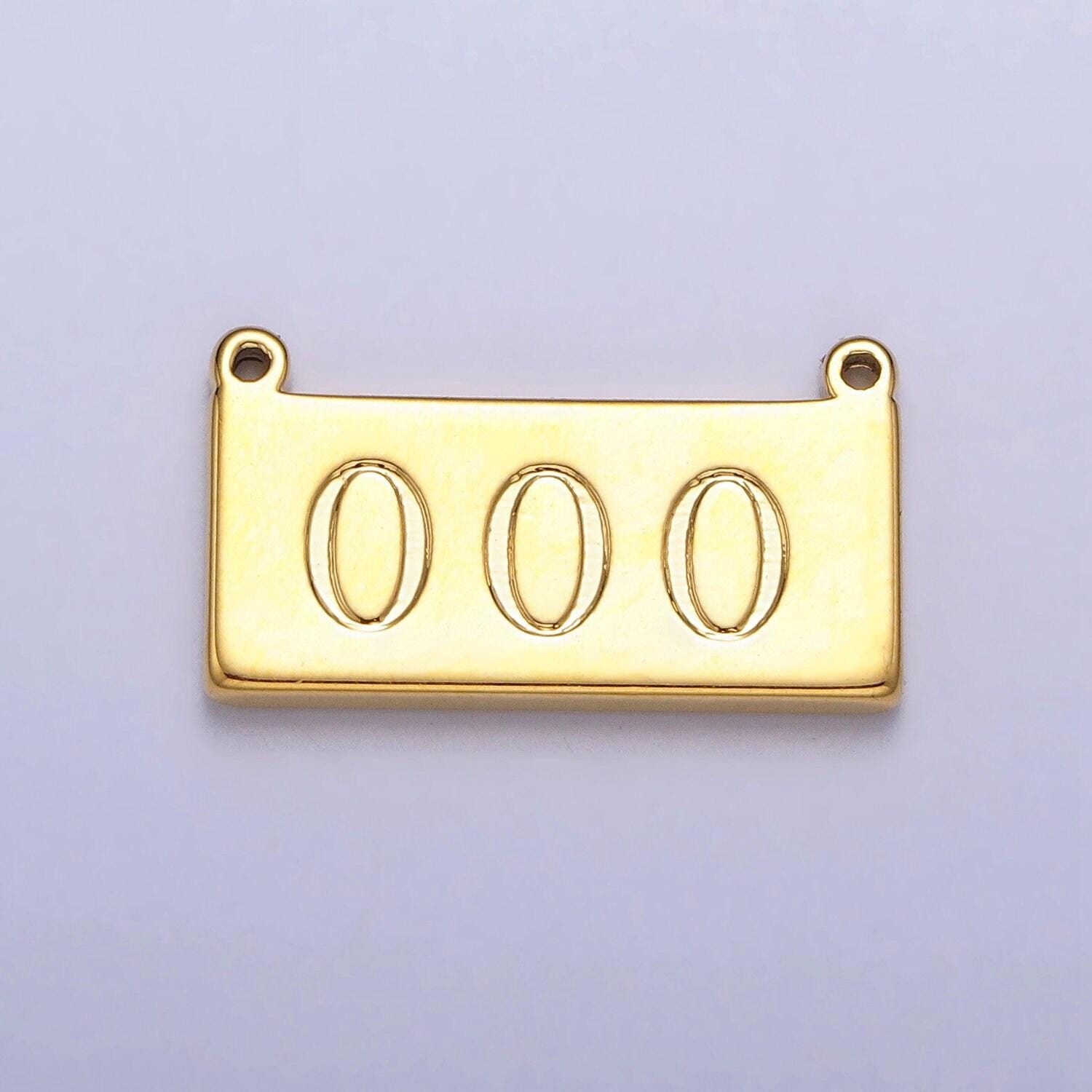 Dainty gold filled angel number charm connector gold bar lucky number for necklace bracelet component personalized jewelry | g610-615