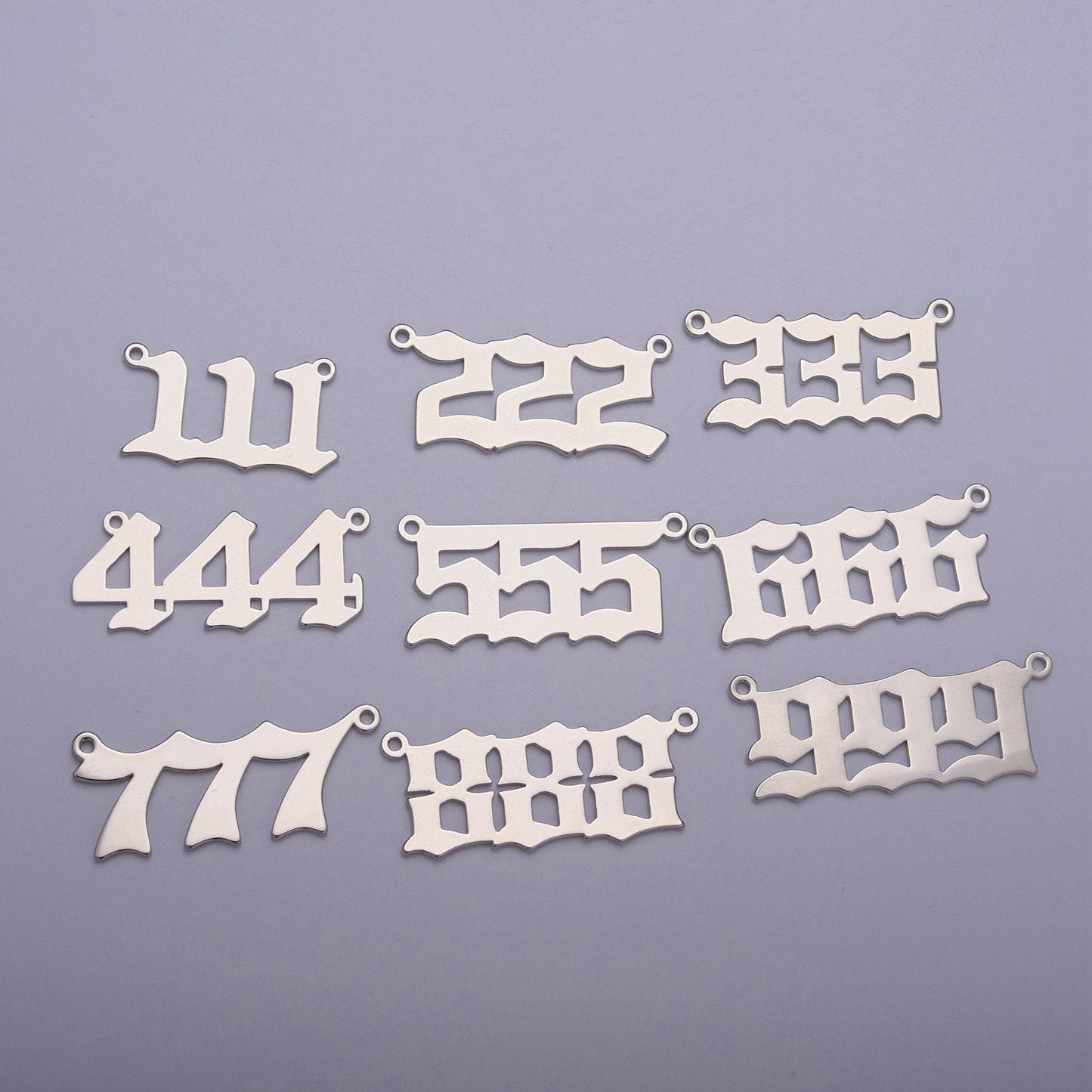 Silver angel number charm connector lucky number for necklace bracelet component | g605-609