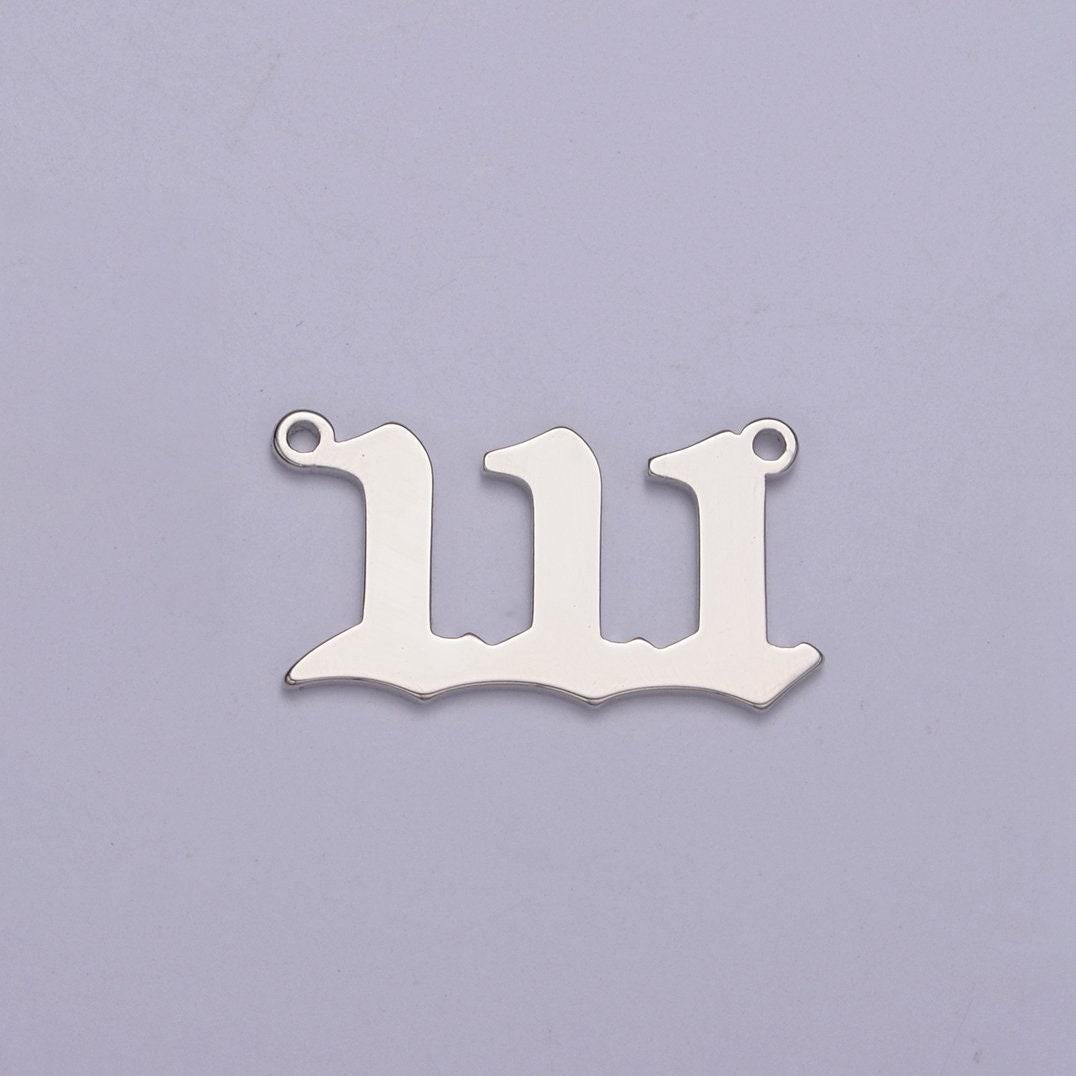 Silver angel number charm connector lucky number for necklace bracelet component | g605-609