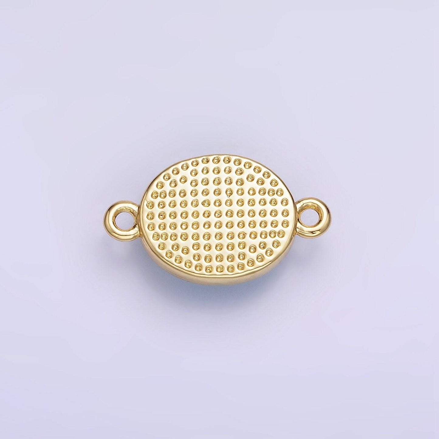14k gold filled turquoise gemstone oval bezel connector | g-357
