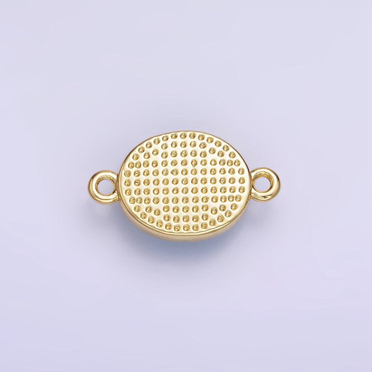 14k gold filled turquoise gemstone oval bezel connector | g-357