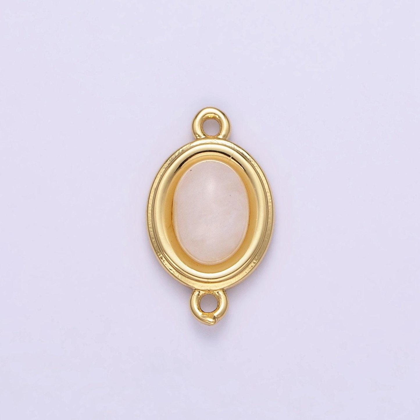 14k gold filled green kyanite pink opal amethyst bezel oval charm connector for bracelet necklace link connector | g-271 g272