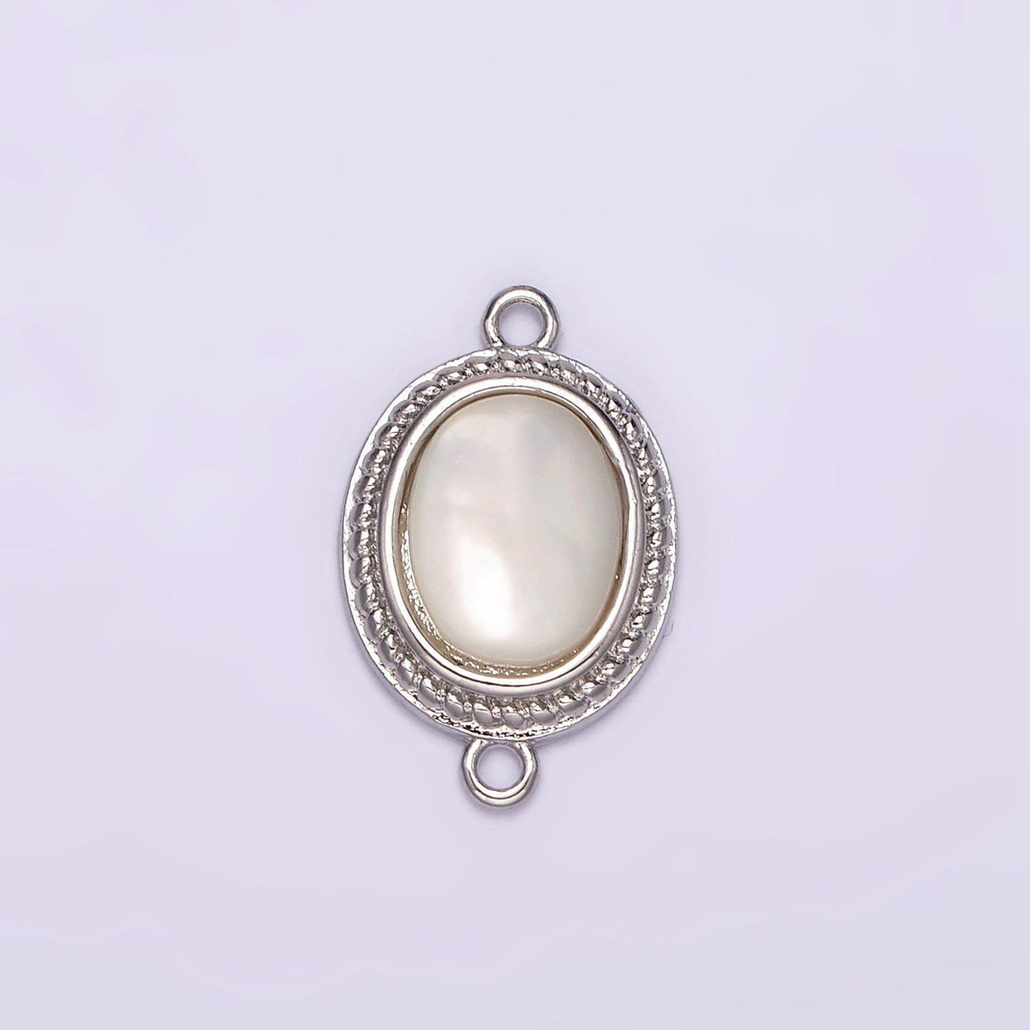 14k gold filled 16.5mm shell pearl braided bezel oval charm connector for bracelet necklace link connector | g264