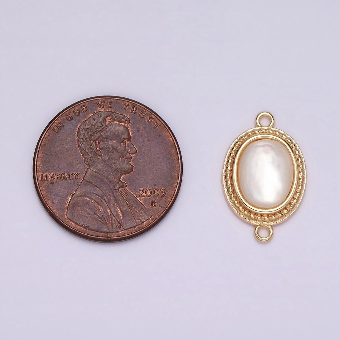 14k gold filled 16.5mm shell pearl braided bezel oval charm connector for bracelet necklace link connector | g264