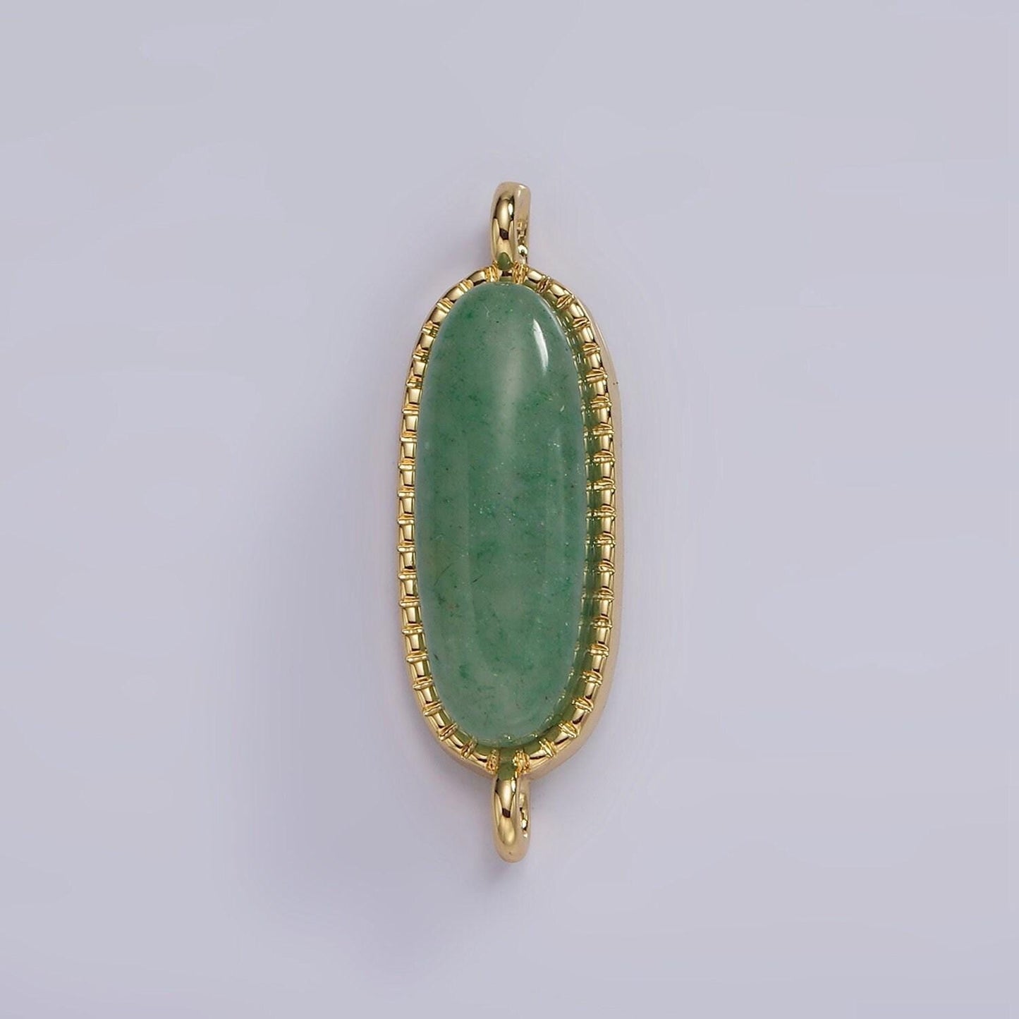 14k gold filled rose quartz, amazonite, labradorite, amethyst, topaz long oval bezel charm connector | g238