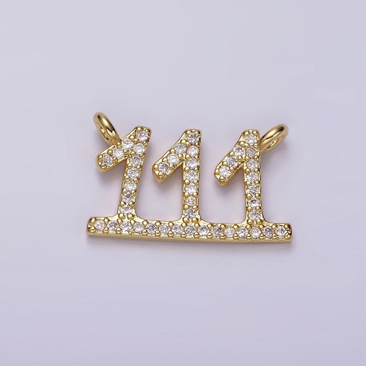 14k gold filled angel number numerology micro paved cz script charm connector for necklace bracelet supply | g184 - g192