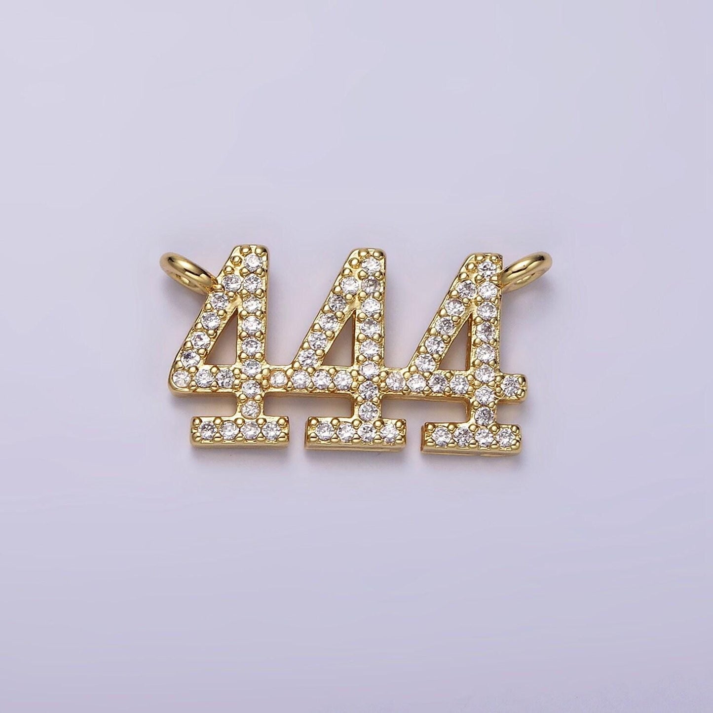 14k gold filled angel number numerology micro paved cz script charm connector for necklace bracelet supply | g184 - g192
