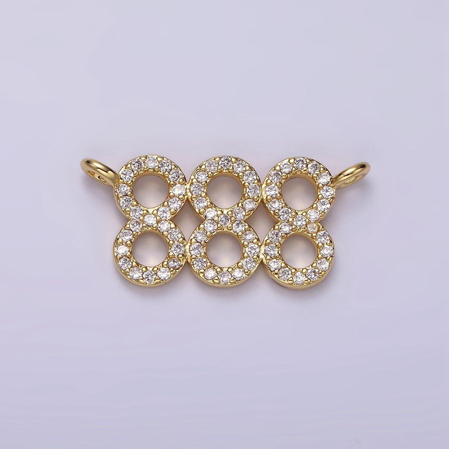 14k gold filled angel number numerology micro paved cz script charm connector for necklace bracelet supply | g184 - g192