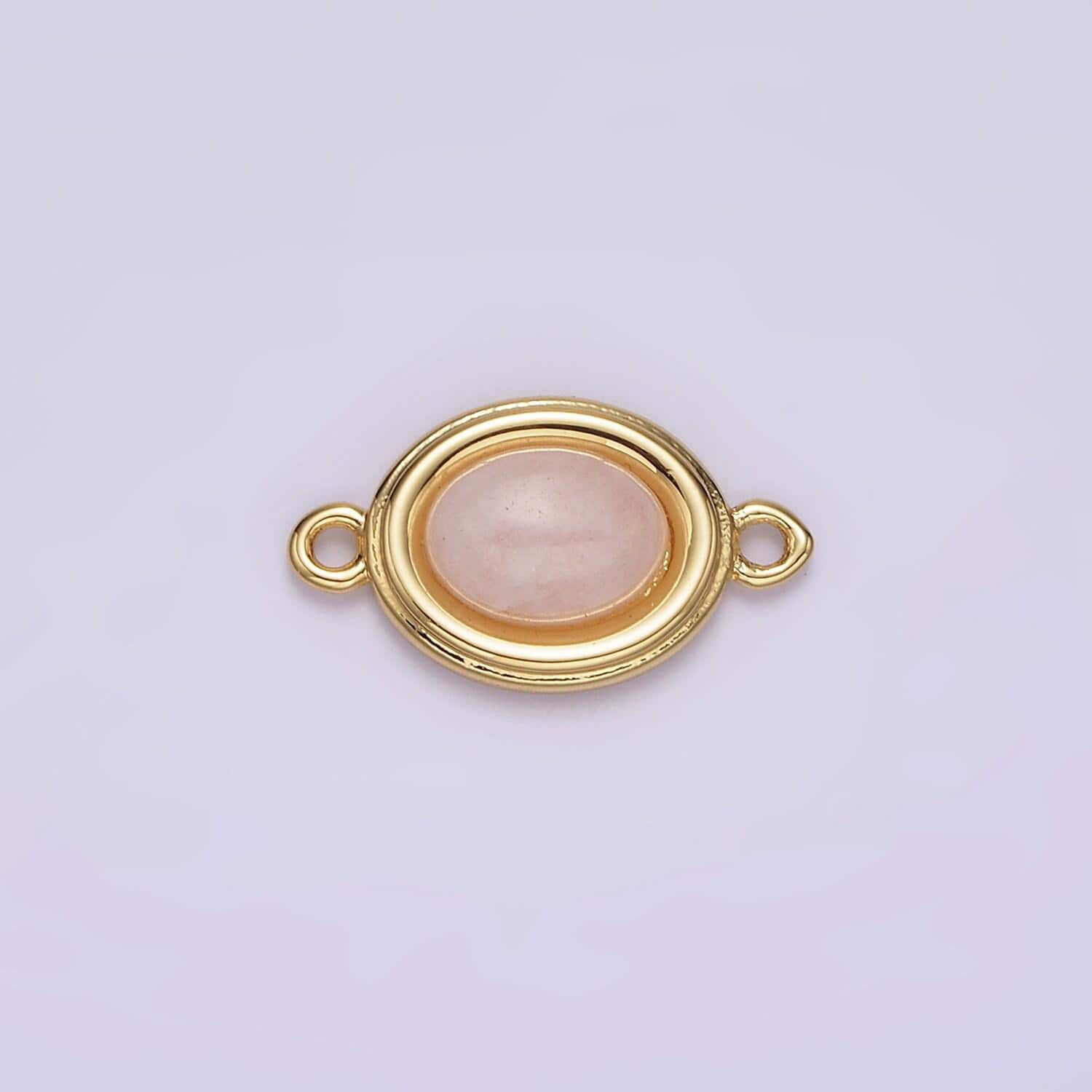 14k gold filled blue agate, peridot, blue kyanite, lapis lazuli, sunstone, pink opal bezel oval connector | g100 - g105
