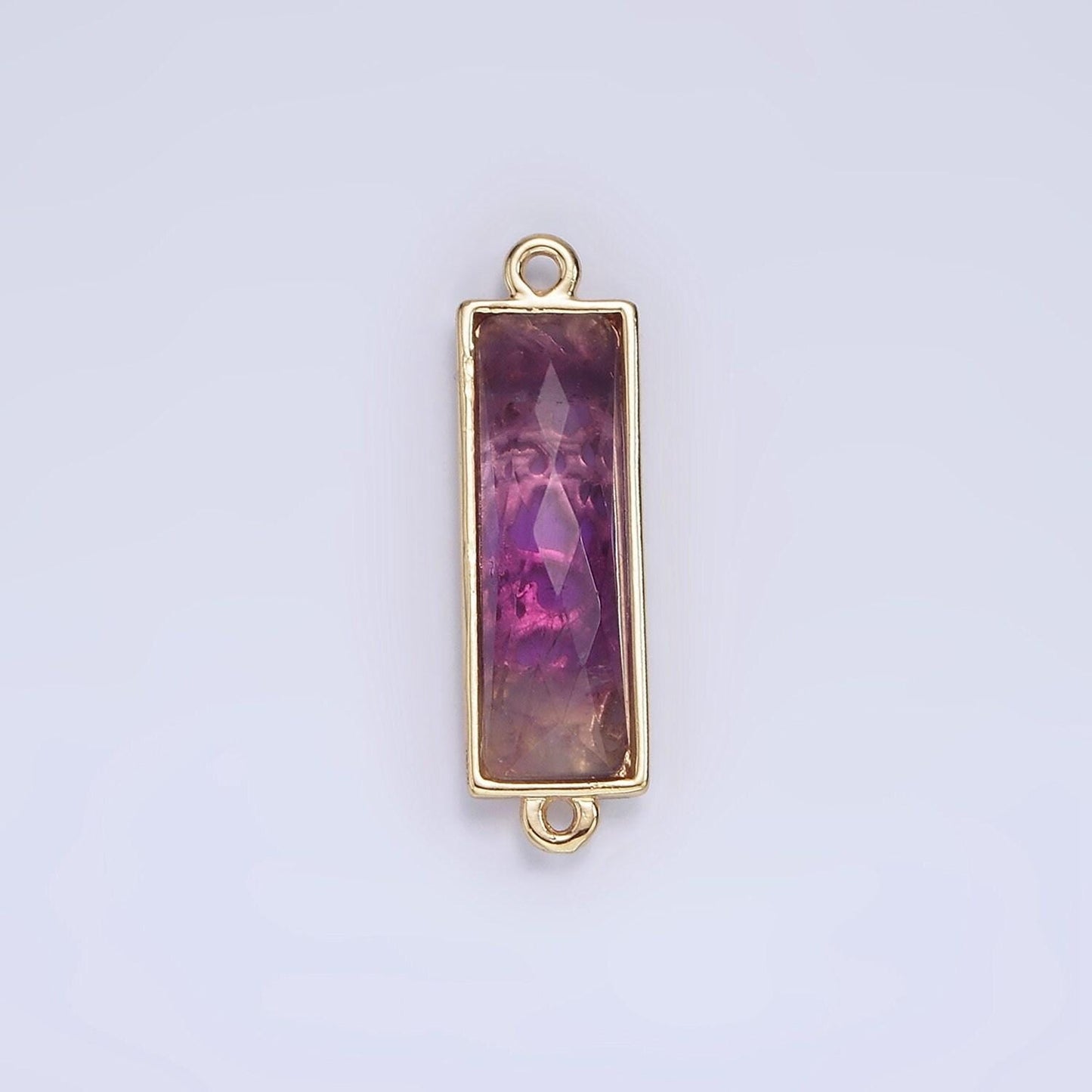 Mini 14k gold filled cubic zirconia link connector color faceted crystal charm connector birthstone link connector g-742 g-753