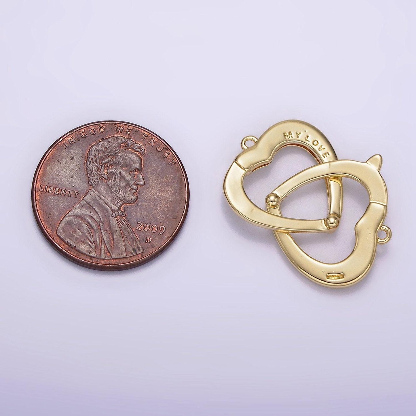 14k gold filled my love engraved double heart charm connector link connector for bracelet necklace supply | g079
