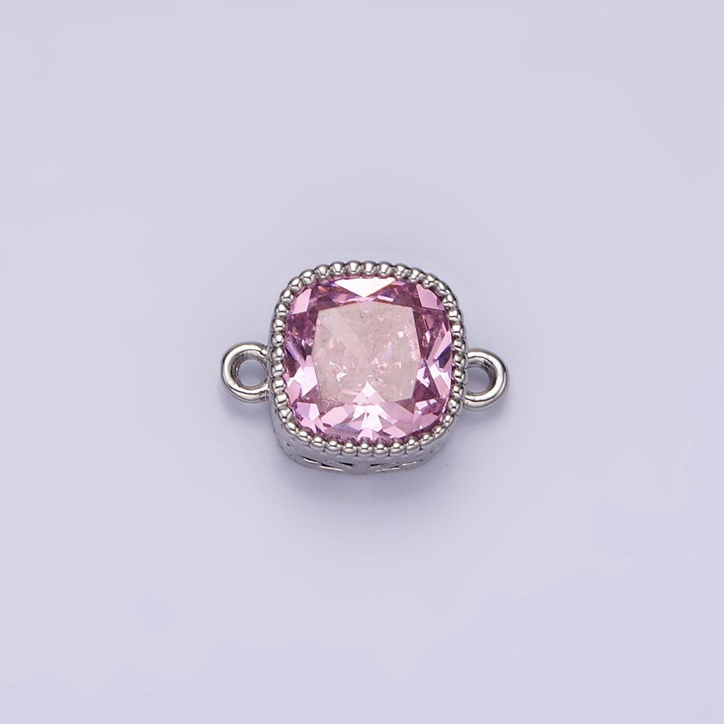 14k gold filled purple red pink clear peach cz square connector | g065 - g074