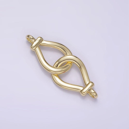 14k gold filled open teardrop over lap loop band minimalist connector | g063