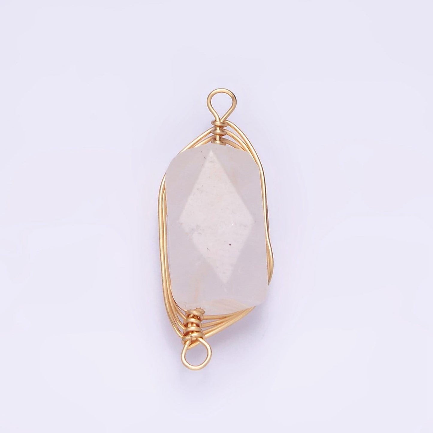 14k gold filled amethyst, prehnite, amazonite, clear quartz, rose quartz wire wrapped connector | g044 - g048