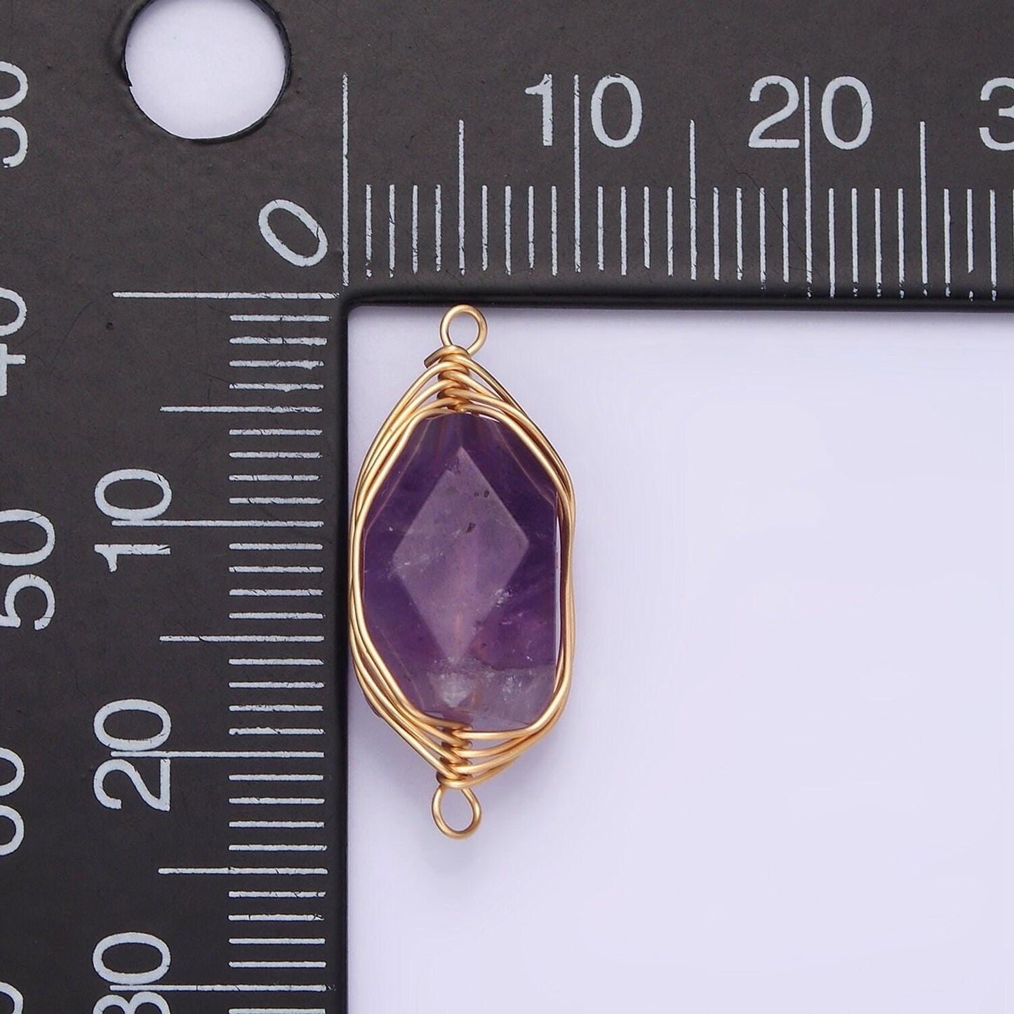 14k gold filled amethyst, prehnite, amazonite, clear quartz, rose quartz wire wrapped connector | g044 - g048