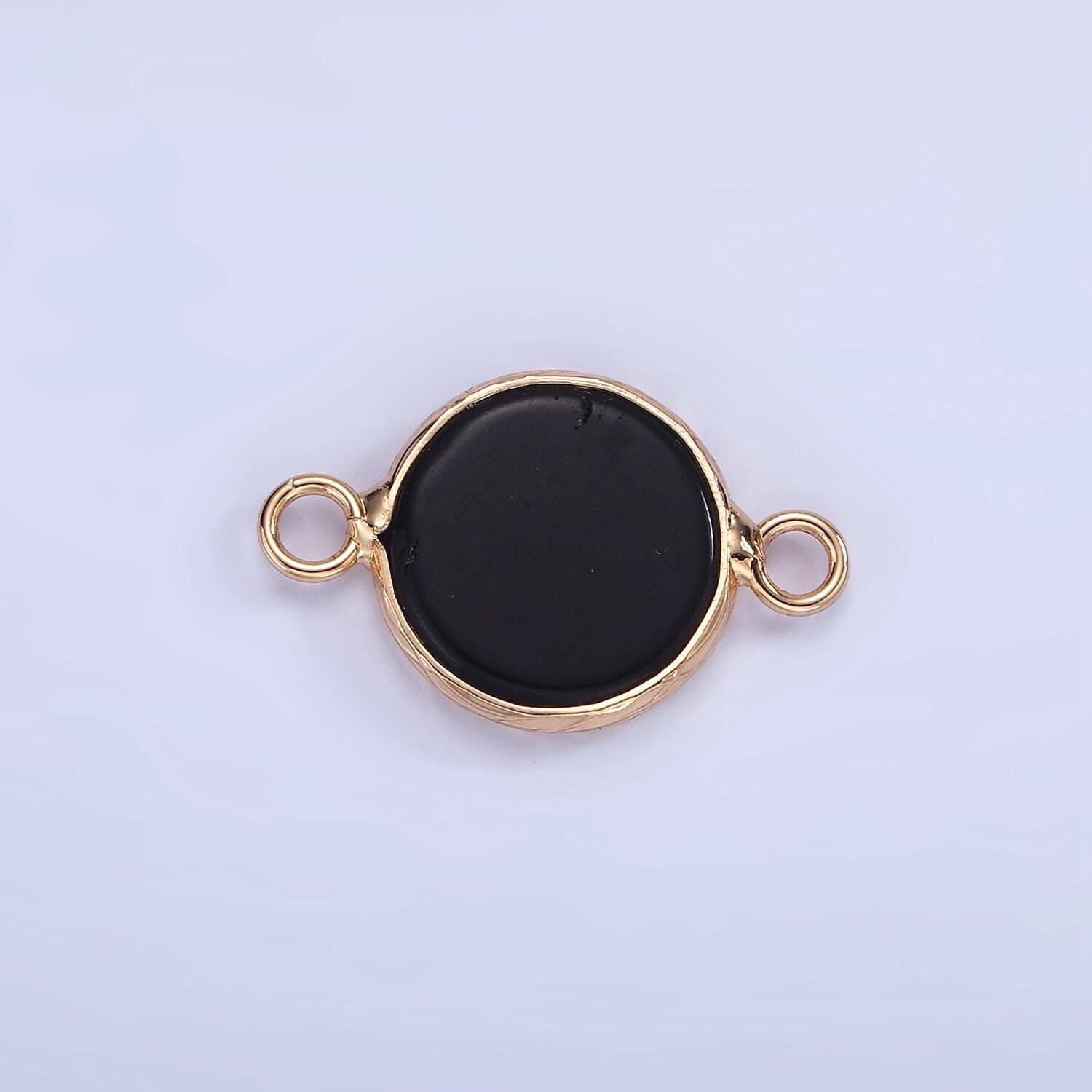 14k gold filled howlite, amazonite, rose quartz, onyx round connector | g024 g207 - g029